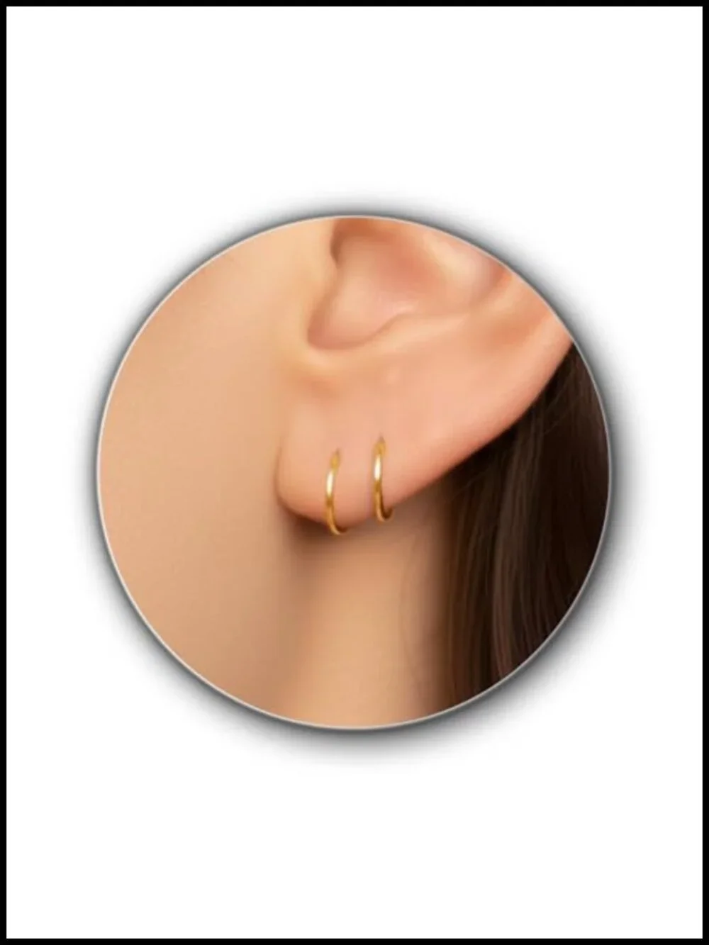 14K Gold Filled 8mm Small Huggie Hoop Earrings Handmade Lightweight